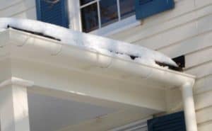 The use of cast aluminum brackets means the gutter can stand up to ice and snow